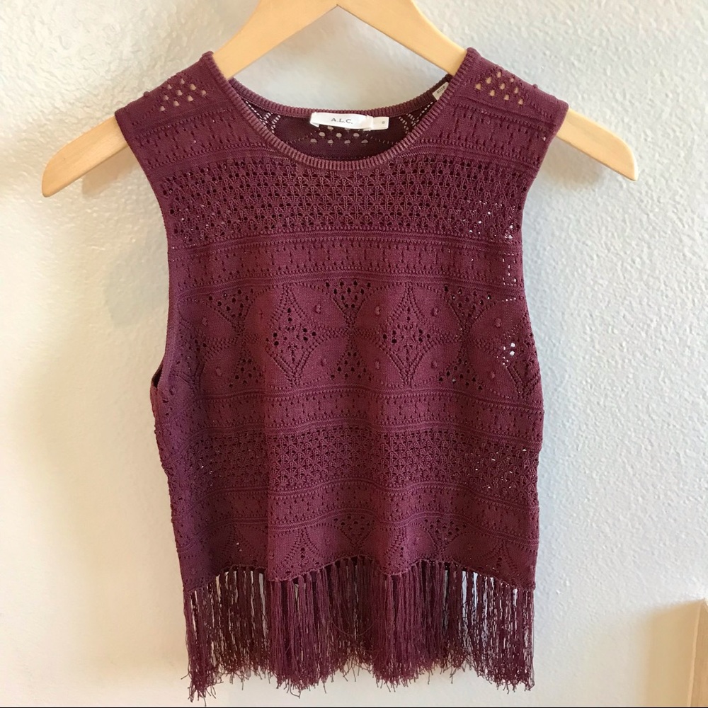 ALC Sweater Tank with Fringe